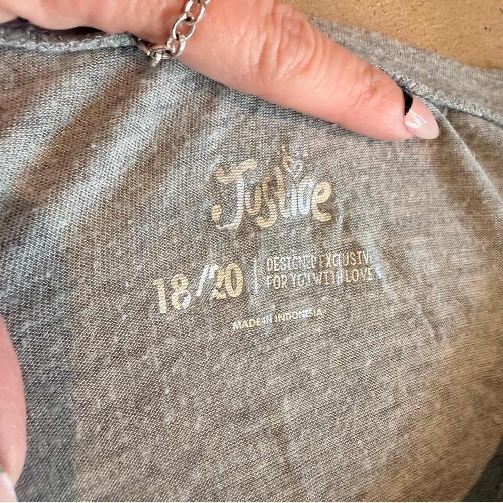 Justice Gray Tank Top with Pink Accents - Picture 4 of 6